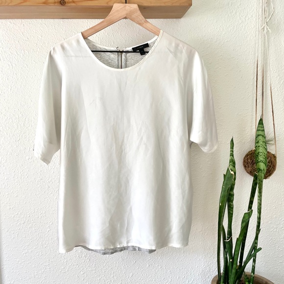 J Crew white/grey top - Picture 2 of 10
